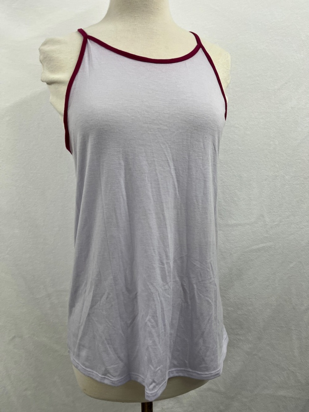 Mudd Soft Purple Tank Top with Burgundy Trim Halter